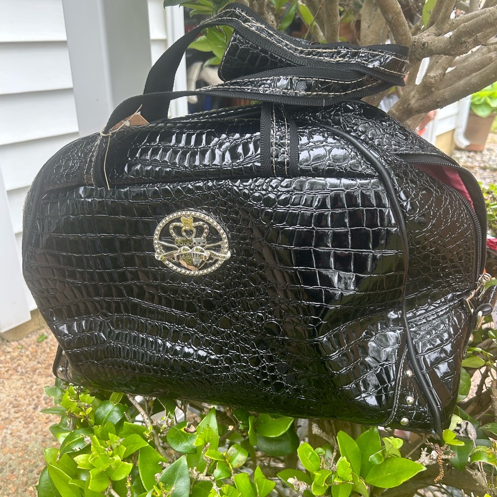 COPY - Black crocodile Kathy Van Zeeland travel bag